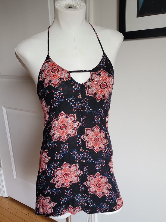 Tilly's Dresses & Skirts - Full Tilt Tilly's Boho Paisley Mandala Keyhole Halter Mini Dress XS